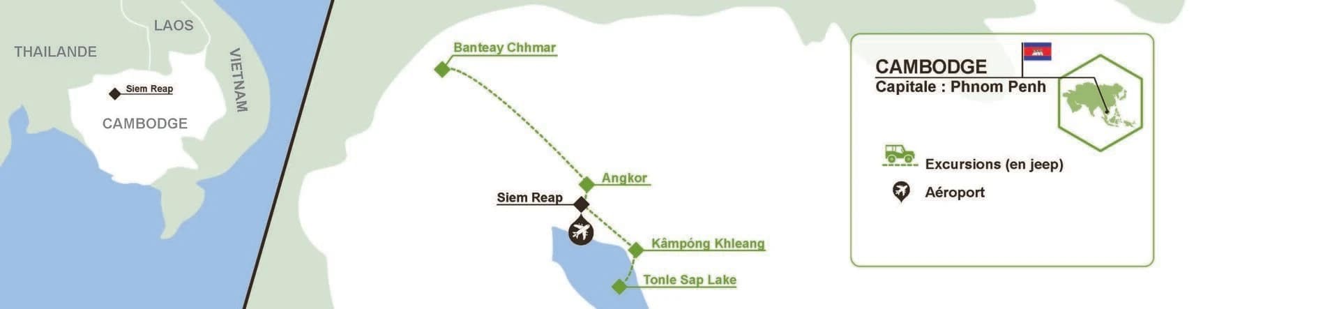 Carte du Cambodge pour l'Immersion Khmère