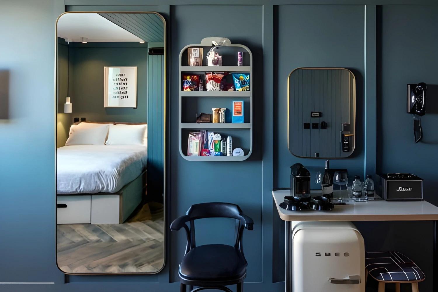 Chambre moderne et confortable de The Devlin Dublin avec des équipements élégants.