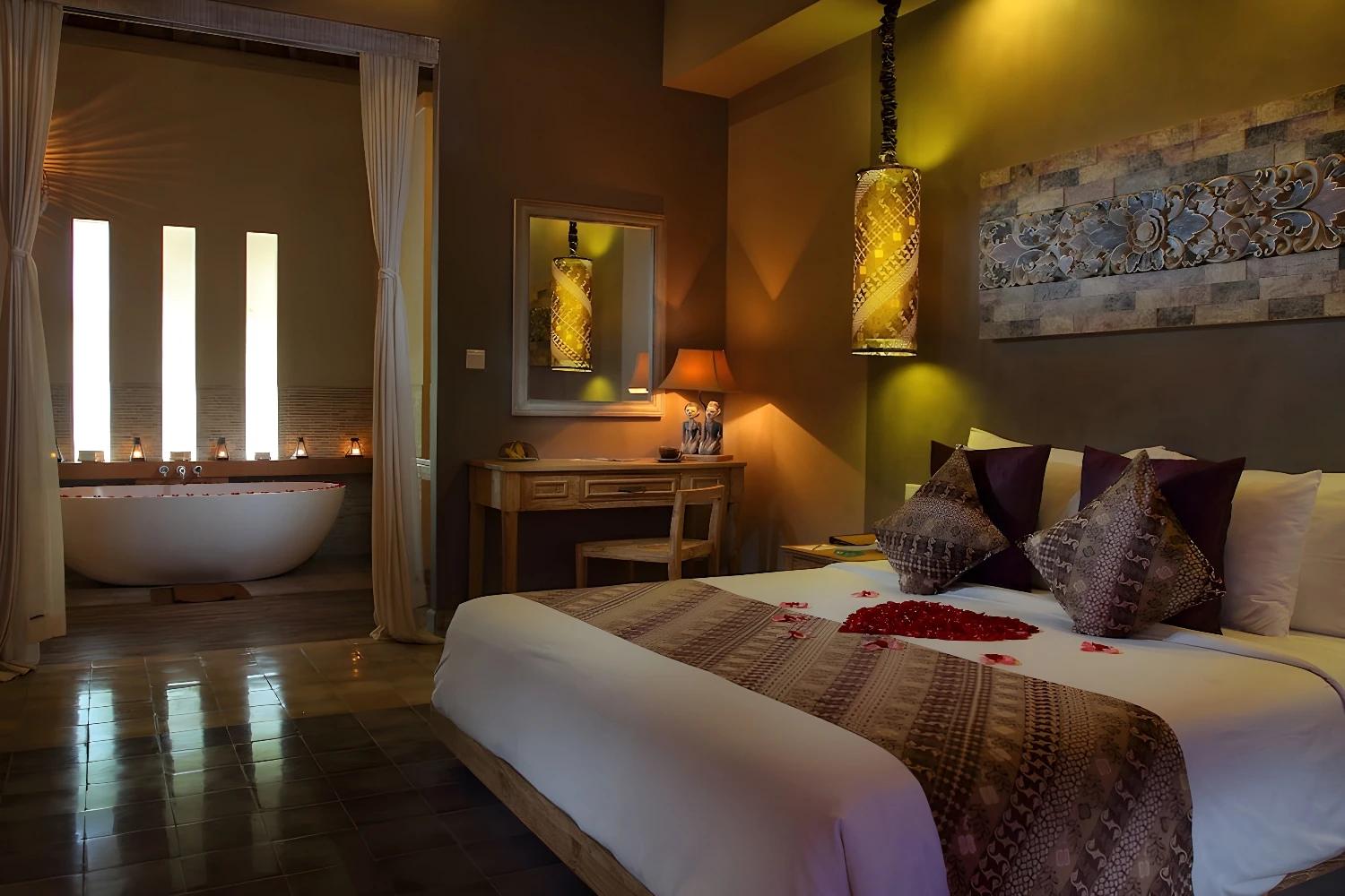 Chambre luxueuse avec baignoire au Mathis Retreat