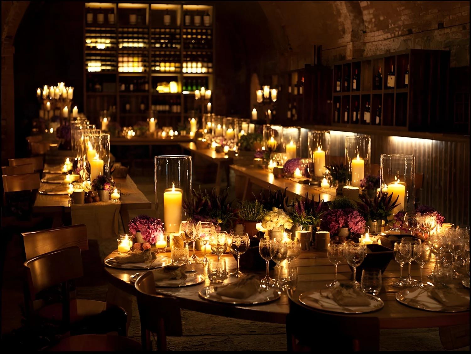 Dîner aux chandelles au Castel Monastero