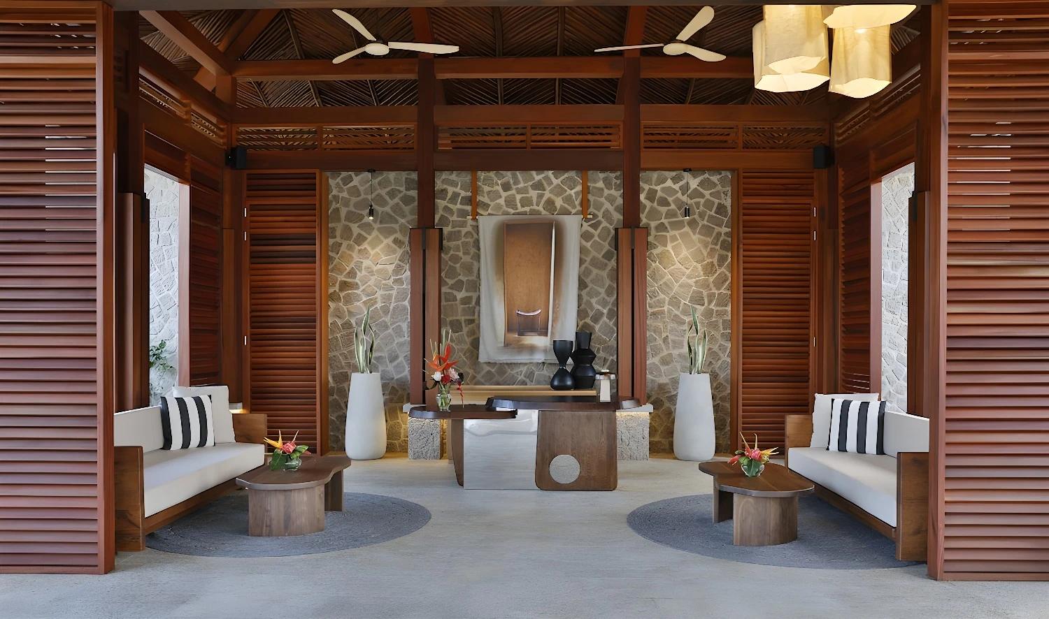 Entrée élégante de Mango House Seychelles
