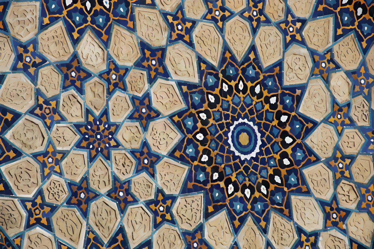 Détail de mosaïque traditionnelle en Ouzbékistan, Splendeurs d'Ouzbékistan