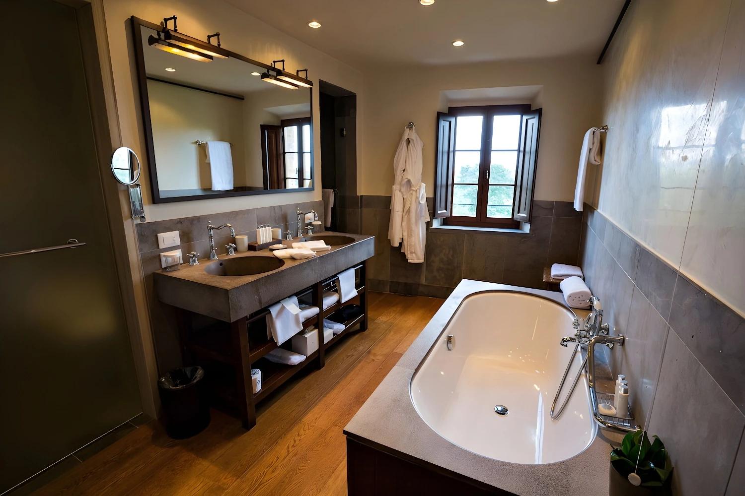 Salle de bain élégante au Castel Monastero