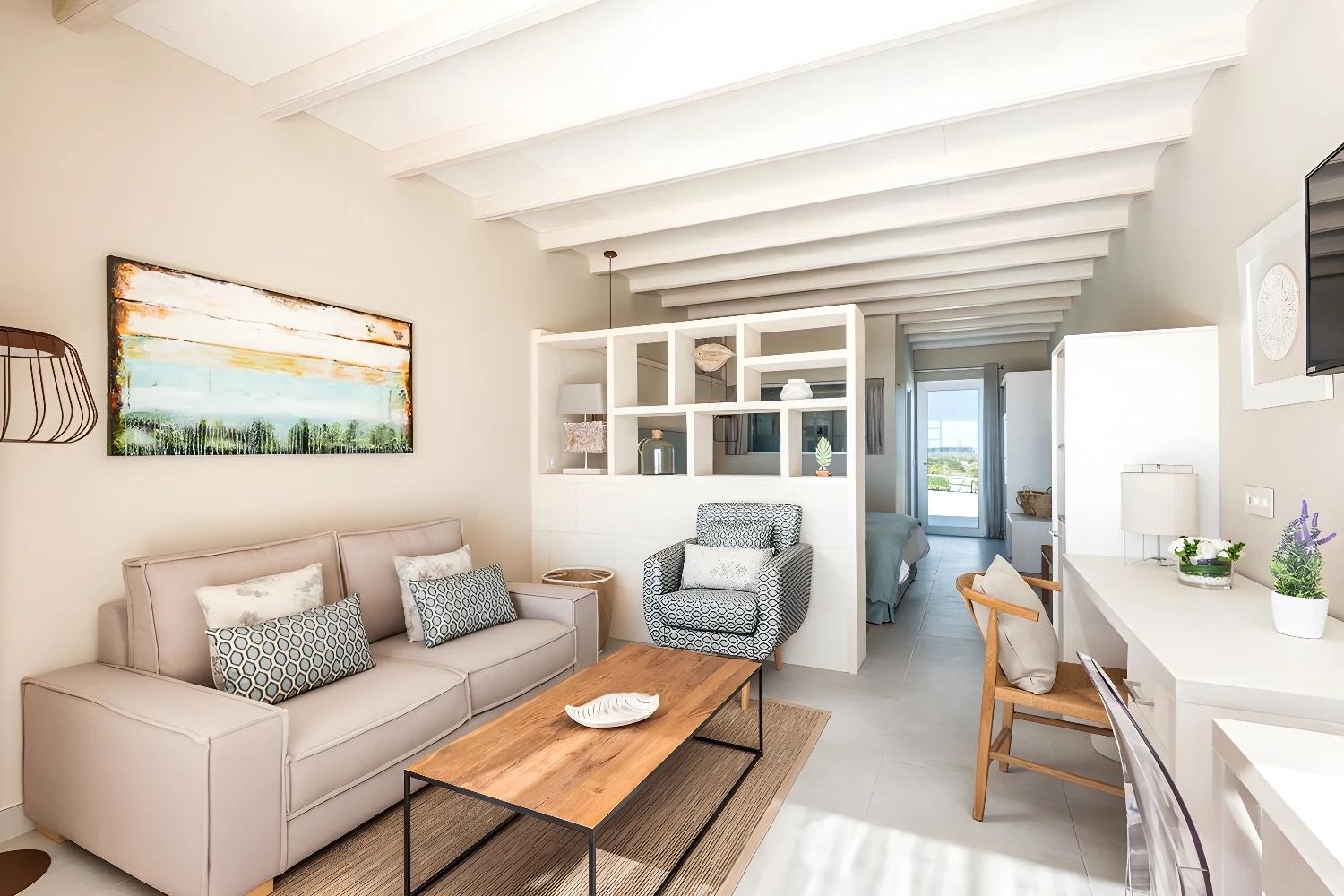 Salon moderne à Agroturismo Llucasaldent Gran Menorca - Adult Only